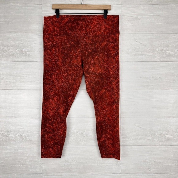 LULULEMON‎ Size 18 Wunder Train High-Rise Tight 25" Denim Wash Autumn Red Black - Picture 13 of 14